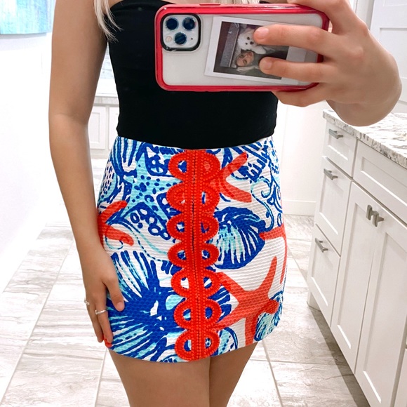 Lilly Pulitzer Dresses & Skirts - lilly pulitzer pink and blue patterned mini skirt